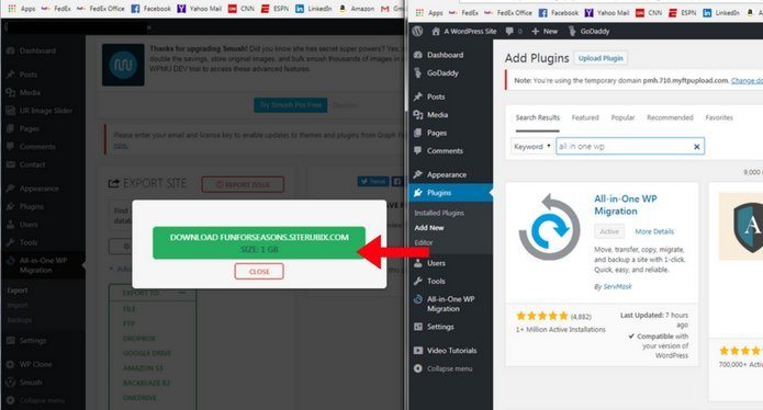 how to migrate a WordPress Site free: Box will turn Green