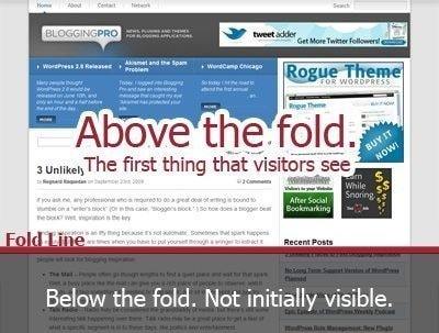 Most important content should be above the fold when you start AB testing websites